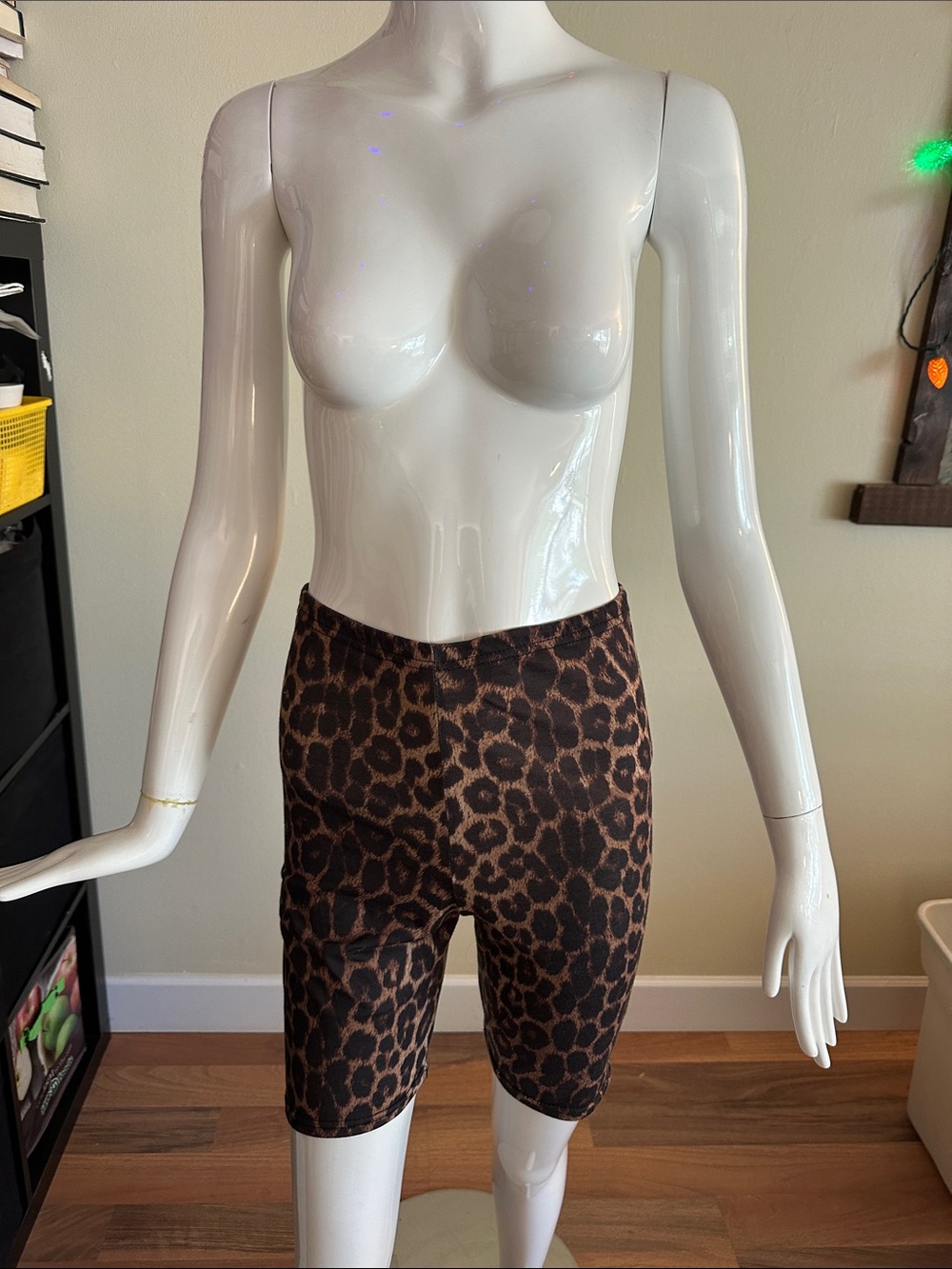 Boohoo Brown Leopard Print Biker Shorts